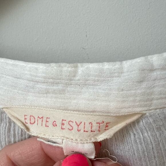 Anthropologie EDME & ESYLLTE White Blouse Size 4 - Picture 4 of 6